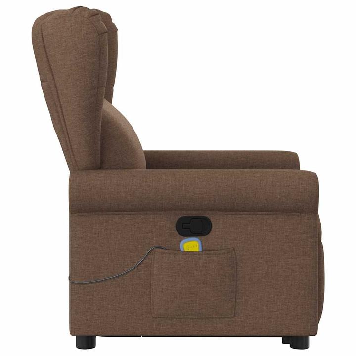 Immagine prodotto VidaXL Poltrona massaggiante con ausilio stand-up in tessuto marrone