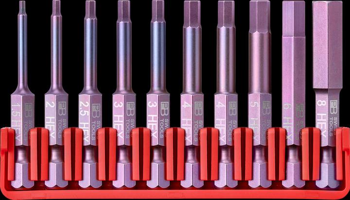 PB Swiss Tools Gioco d'incassi PB E6.713 CN BitBlock con 10 incassi (HX 6, HX 3, HX 8, HX 1.5, HX 2.5, HX 4, HX 2, HX 5)