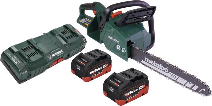 Metabo MS 36-18 LTX BL 40 Akku Kettensäge 36 V ( 2x 18 V ) 40 cm 22 m/s Brushless + 2x Akku 8,0 Ah (Akku Kettensäge)