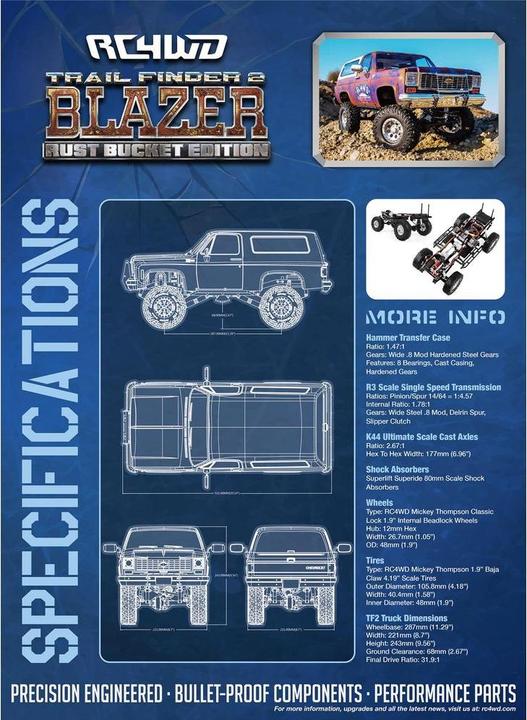 Immagine prodotto Rc4Wd Scala Crawler TF2 Chevy Blazer secchio di ruggine, 1:10, RTR (RTR pronto all'uso)