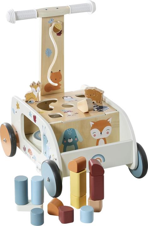 Image du produit Vertbaudet Poussette d'apprentissage 2 en 1 pour bébé AMIS DE LA FORÊT en bois FSC®.