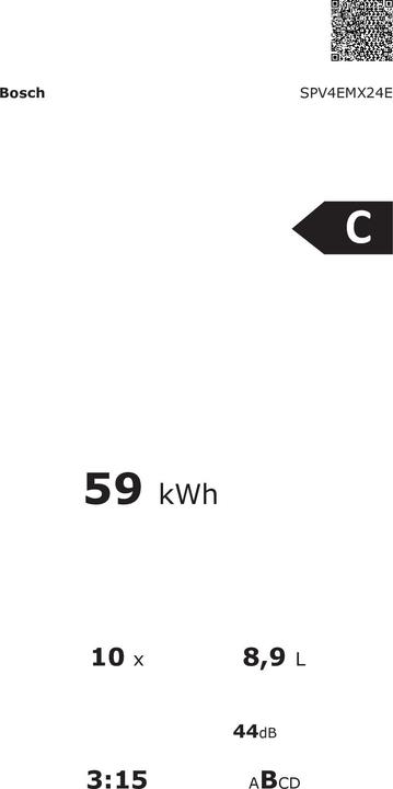 Energy Label Bosch Hausgeräte SPV4EMX24E