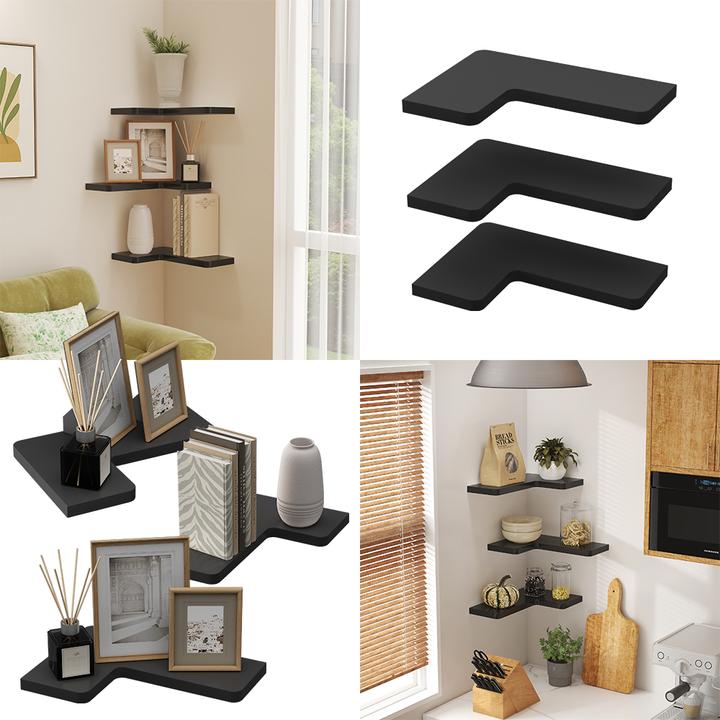 Immagine prodotto Vichy Eckregal Curva, Schwarz, 40.5 x 2.5 cm 3er Set