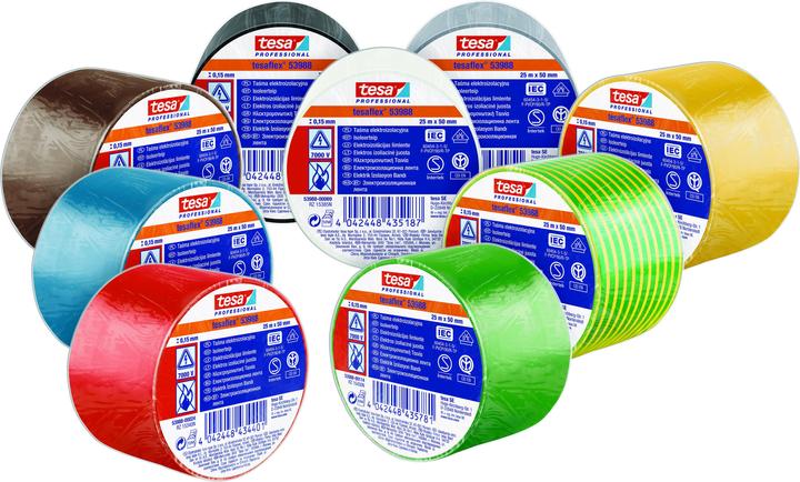 Image du produit tesa Ruban isolant électrique, ruban adhésif résistant à la chaleur pour isoler, réparer & regrouper (19 mm)