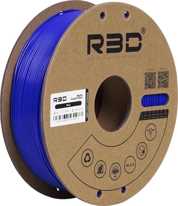 Produktbild R3D ePLA-Matte Kobaltblau Filament 1.75mm 1Kg (PLA, 1.75 mm, 1000 g, Blau)
