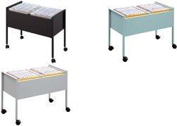 Actual product image Durable Suspension file trolley "Economy 100 DUO", silver metallic double row, epoxy resin coated fileboy (76 x 42.5 x 59.5 cm)