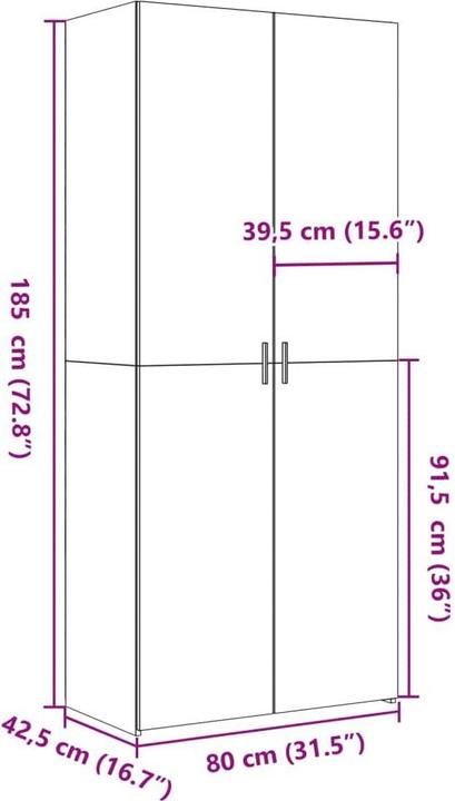 Actual product image VidaXL Highboard (42.5 x 42.5 x 185 cm)