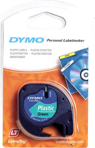 Produktbild Dymo Plastikband Schwarz auf Grün (1.20 cm, Schwarz, Grün)