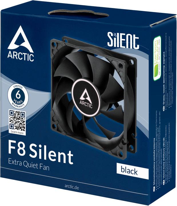 Produktbild Arctic F8 Silent Computergehäuse Ventilator 8 cm Schwarz (80 mm)