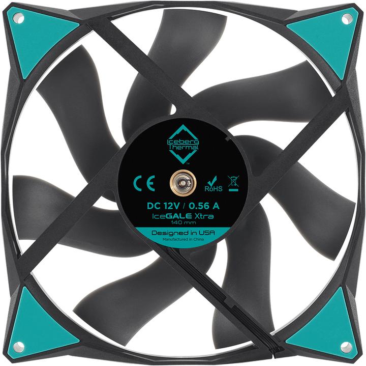 Produktbild Iceberg Thermal IceGALE Xtra Computergehäuse Ventilator 14 cm Schwarz 1 Stück(e) (140 mm, 1 x)