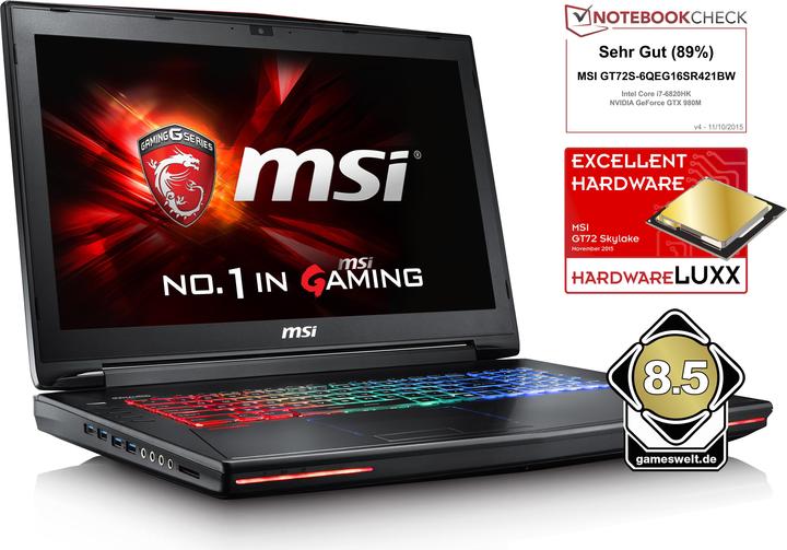Produktbild MSI GT72S Dominator Pro G (17.30", Intel Core i7-6820HK, 16 GB, 256 GB, CH)