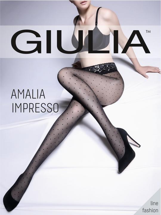 Giulia Amalia Impresso 40 Strumpfhosen, Farbe nero-glace, Grösse 40-42 (40 DEN, 40 - 42)