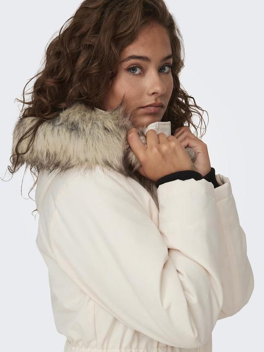 Produktbild Only Kapuze mit abnehmbarem Kunstfell-Rand Gerippte Ärmelbündchen Parka Langer Parka (XL)