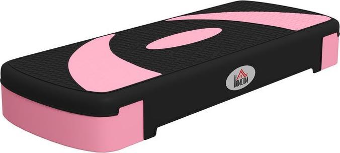 Swisshandel24 Aerobic stepper, height-adjustable, 80x31x10/15/20cm, up to 150 kg, black/pink/grey