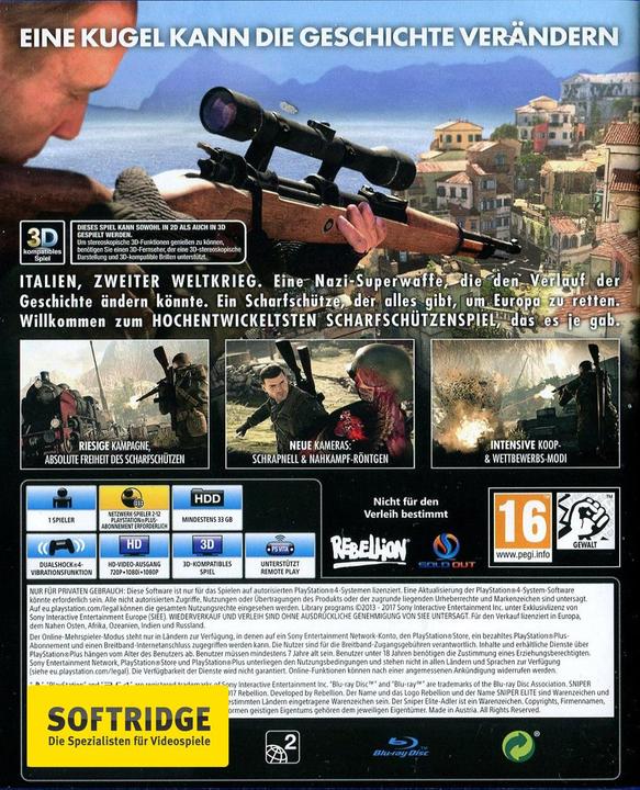 Actual product image Sold Out Sniper Elite 4: Italia (PS4, Multilingual)
