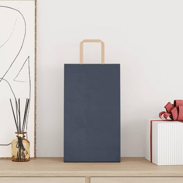 Produktbild VidaXL Kraftpapiertüten 250 Stk. mit Henkel Blau 21x11x36 cm Papiertüte (Geschenktüte, 250 x)