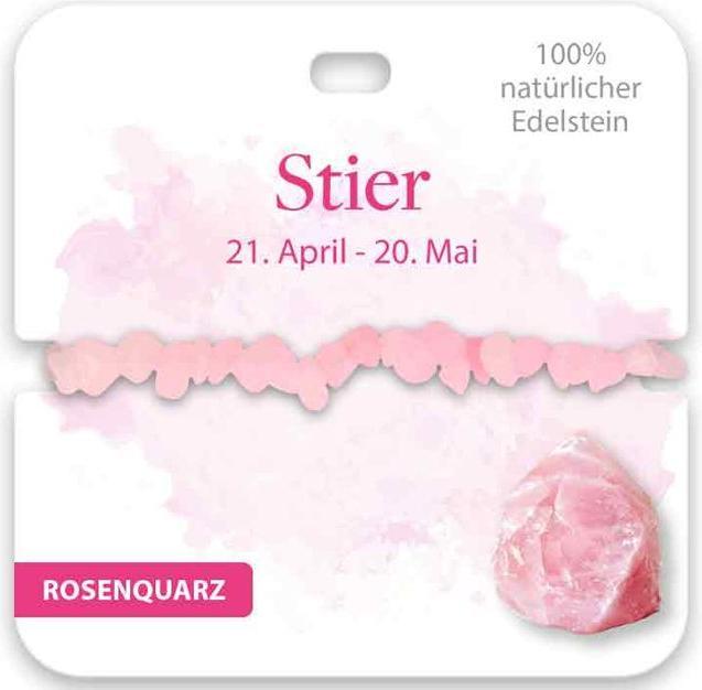 Actual product image BB Klostermannn Armband Edelstein Rosenquarz Stier