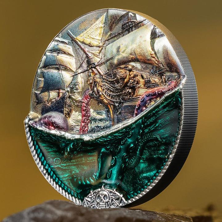 Actual product image CIT Coin Invest Silber Underwater Fantasy – Sea Monster 3 oz - Antik Finish 2025 (999, 2025)