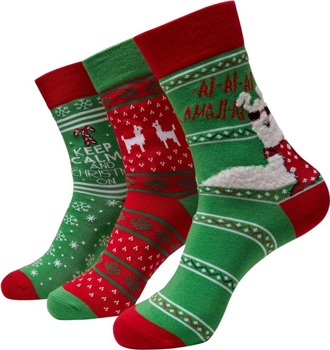 Actual product image Urban Classics Christmas Lama Socks 3-Pack (pack of 3, 39 - 42)