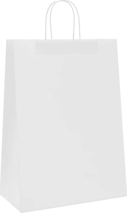 Produktbild VidaXL Kraftpapiertüten 50 Stk. mit Henkel Weiss 32x17x44 cm Papiertüte (Geschenktüte, 50 x)