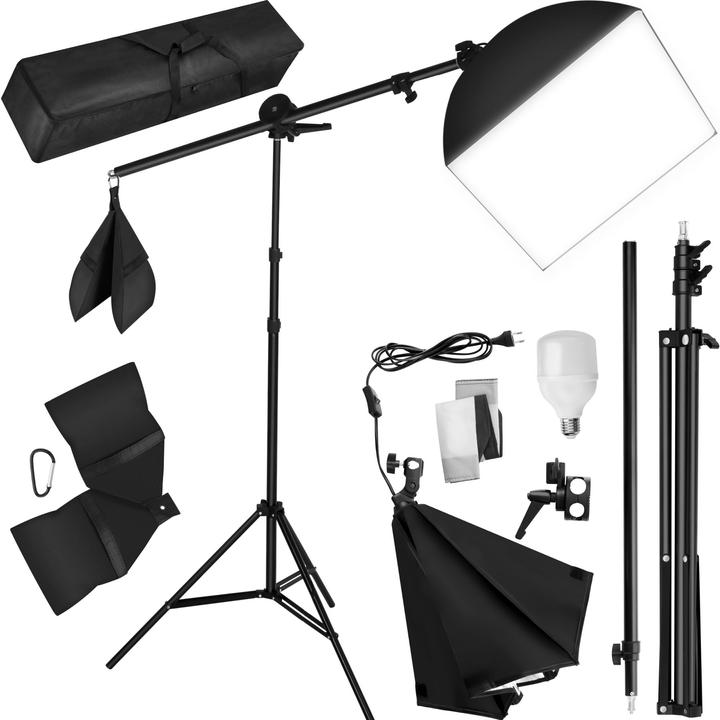 Produktbild tectake Studioleuchte mit Softbox, Stativ und Tasche (Studioleuchte)
