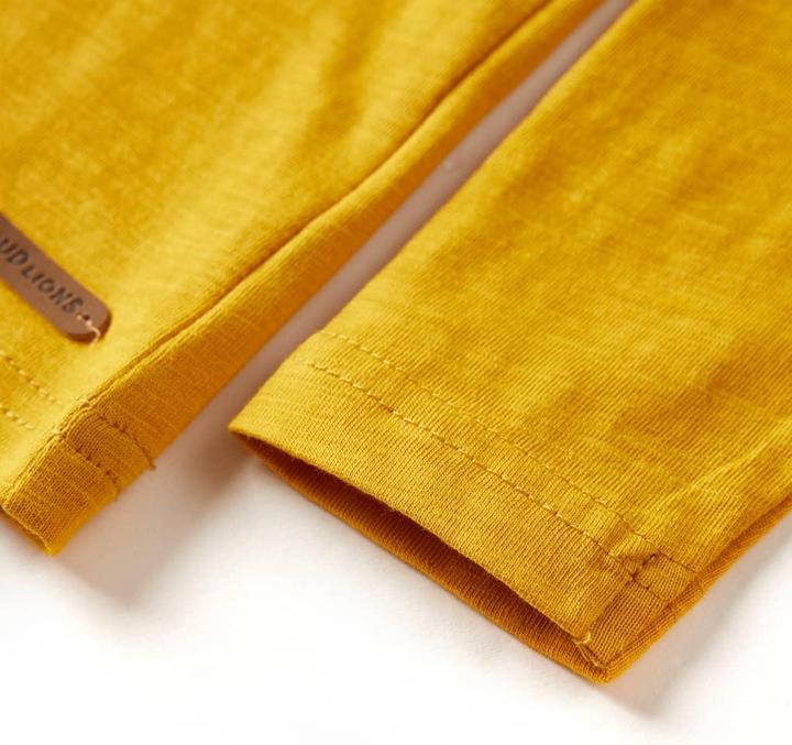 Immagine prodotto VidaXL Camicia da bambino a maniche lunghe ocra 128,Materiale: 100 (128)
