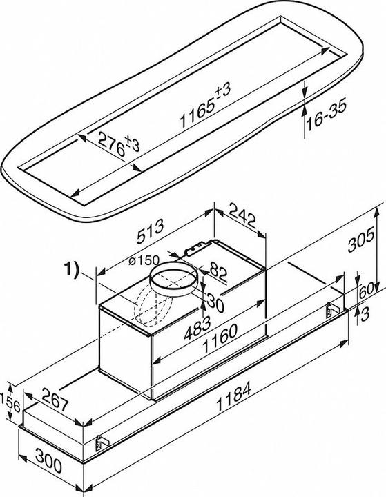 Produktbild Miele DA 2628 BW (Huttenlüfter)