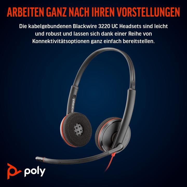 Actual product image Poly Blackwire C3220 UC (Cable, USB-A)