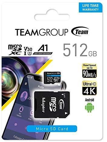 Produktbild Team Electronic Team ELITE - Flash-Speicherkarte (SD-Adapter inbegriffen) - 512GB - A1 / Video Class V30 / UHS-I U3 (512 GB, microSDXC, U3, UHS-I)