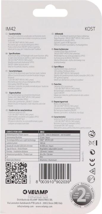 Image du produit Velamp Taktische Taschenlampe, fokussierbar, extrem leicht
