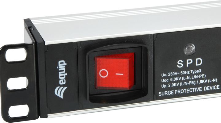 Produktbild equip Steckdosenleiste 1HE7fach mit Ü-Schutz + Schalt (7 x, CEE 7/3, 1.80 m)