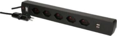 Image du produit Max Hauri ligne de sécurité (5 x, Type 13, USB-A, 2 m)