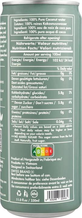 Nährwerte und Zutaten Coconut to go Original (24 x 33 cl)