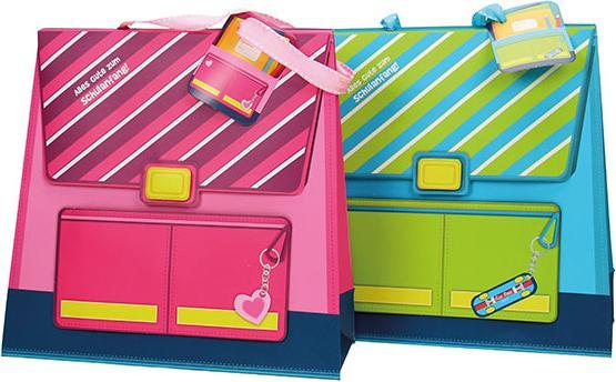 Produktbild Magni Geschenktasche Schulmappe 2fach sortiert 23x24cm