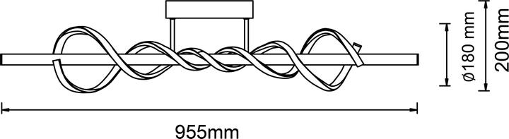 Image du produit Brilliant Amalie LED Plafonnier 95cm noir (2600 lm)