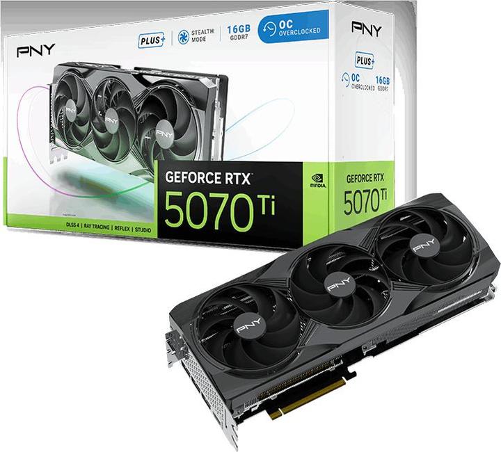 Image du produit PNY GeForce RTX 5070 Ti Overclocked Triple Fan Plus (16 Go)