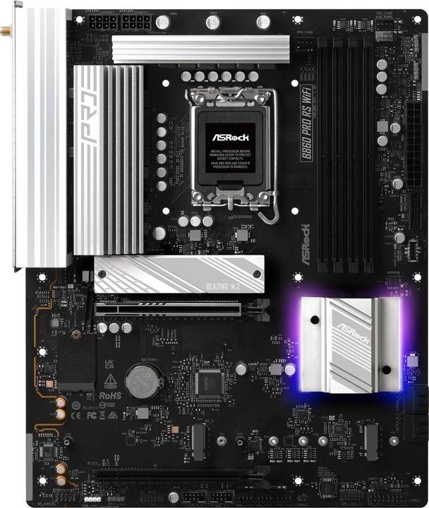 Produktbild AsRock B860 Pro RS WiFi DDR5 Intel S retail (LGA 1851, Intel B860, ATX)