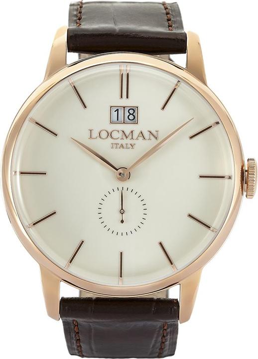 Locman Italy Herrenuhr 1960 Big Date braun/roségold PVD Ref. 0252 (Analoguhr, 41 mm)