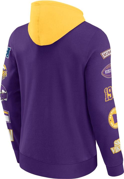 Immagine prodotto Fanatics Felpa con cappuccio con stampa sulle maniche dei Minnesota Vikings NFL - M (M)