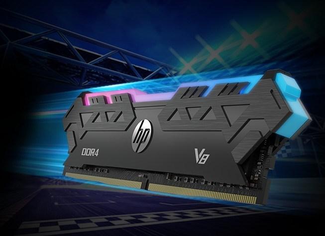 Image du produit HP Mémoire V8 RGB, DDR4, 8 Go, 3600 MHz, CL18 (7EH92AA#ABB) (1 x 8GB, 3600 MHz, RAM DDR4, DIMM)