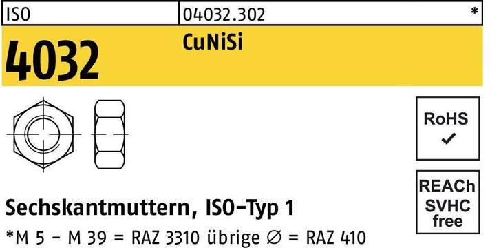 Bufab Sechskantmutter ISO 4032 M 16 CuNiSi (M16)
