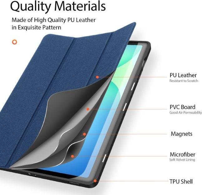 Actual product image Samsung Galaxy Tab S10 FE Plus - Ducis Domo Series, aufstellbares Flip-Etui, Blau (Samsung Galaxy Tab S10 FE+)