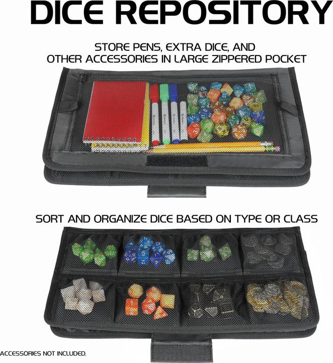 Produktbild Enhance Tabletop RPGs Community Dice Organizer Case & XL Rolling Tray Black