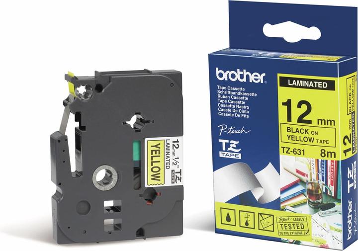 Actual product image Brother Tze-631 (1.20 cm, Yellow, Black)