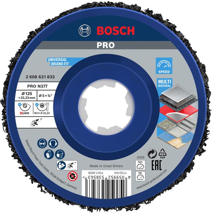 Produktbild Bosch Professional Zubehör PRO N377 Multi Material Reinigungsscheibe, 125 mm, 22,23 mm