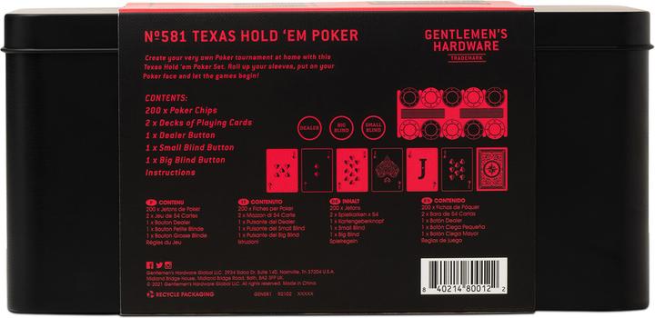 Produktbild Gentlemen's Hardware Poker in a Tin (Deutsch, Spanisch, Französisch, Italienisch, Englisch)