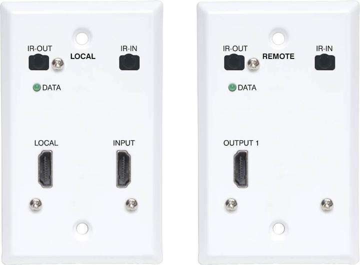 Actual product image Eaton HDMI over Cat6 Extender Kit Wallplate 4K 60Hz 4:4:4 IR PoC HDR HDCP 2.2 230ft. 70.1m (HDMI, 3.40 cm)