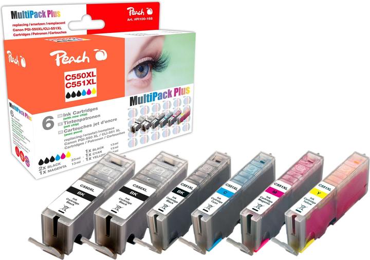 Peach CLI-551XL, PGI-550XL Multipack (M, PBK, Y, C, FC)