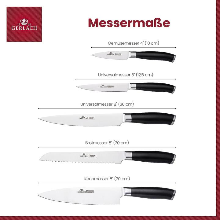Actual product image Gerlach G02-991AM-ZENB-05PU-S2S1-01 Deco Black, knife block, stainless steel