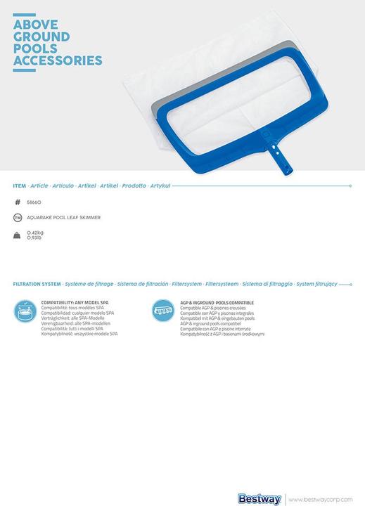 Actual product image Bestway 58660 Flowclear AquaRake Pool Leaf Skimmer